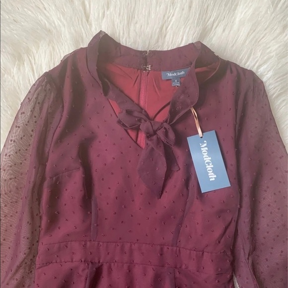 ModCloth apogee of elegance maroon dress - Picture 3 of 9